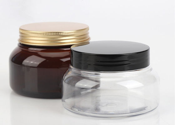 150ml 200ml 250ml PET Jar Amber Jar with Black Lid White Black Plastic Container Empty Hair Mask Jar