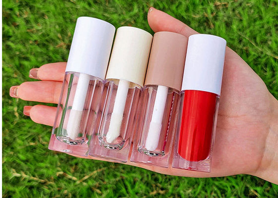 6ml Lip Gloss Tube with Brush pink White Transparent Lip Gloss Container Packaging