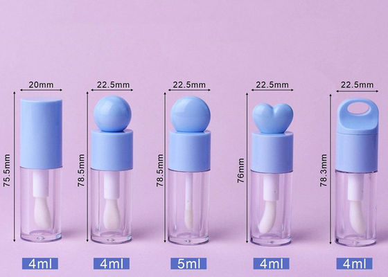 Keychain Hole Shape Cap 4ml 6ml Thick Round Lip Gloss Rod Tube Large Brush Lip Gloss Bottle