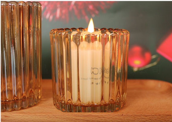 Custom color Empty Heat-resistant Thick Glass Candle Holders for Scented Candle