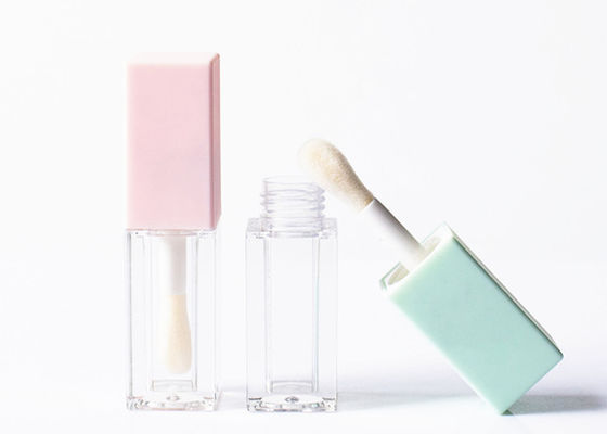 Square 5ml Purple Green Lip Gloss Tube Custom logo Empty Lip Gloss Tube Cosmetic Packaging