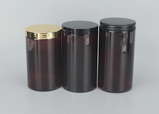 Cosmetic Food Packaging 100ml 150ml 200ml 250ml 300ml 500ml 1000ml Amber Black Pet Plastic Cosmetic Cream Jar with aluminum Lid