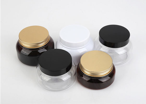 150ml 200ml 250ml PET Jar Amber Jar with Black Lid White Black Plastic Container Empty Hair Mask Jar