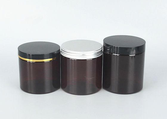 Cosmetic Food Packaging 100ml 150ml 200ml 250ml 300ml 500ml 1000ml Amber Black Pet Plastic Cosmetic Cream Jar with aluminum Lid