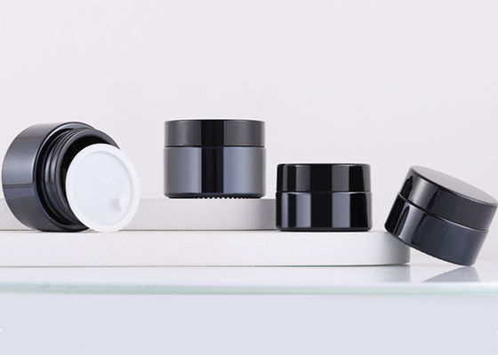 Black 20g 30g 50g Luxury Skincare Glass Jar Cosmetic Face Cream Jar