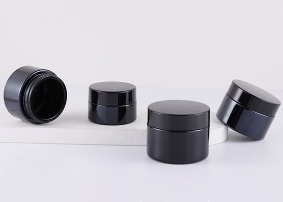 Black 20g 30g 50g Luxury Skincare Glass Jar Cosmetic Face Cream Jar