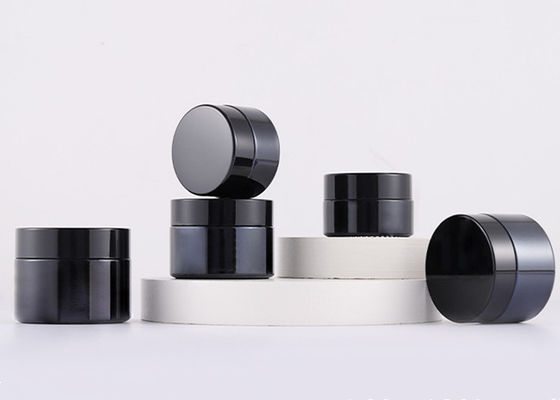 Black 20g 30g 50g Luxury Skincare Glass Jar Cosmetic Face Cream Jar
