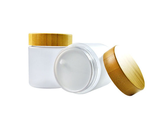 Pet 50ml 150ml 250g 250ml 8oz 500ml PET helado transparente plástico cosmético de cera de exfoliación contenedor de crema frasco con tapas de madera de bambú